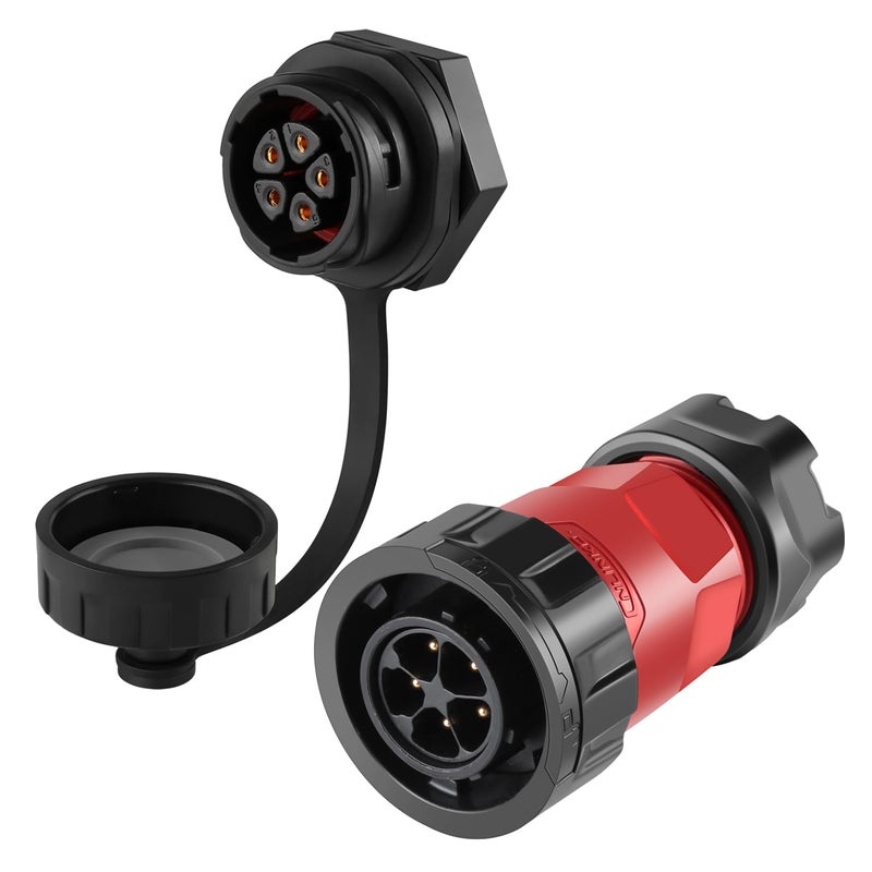 CNLINKO YM-20 Single-Hole Waterproof Connector with PIN Partitioned Design, IP68 Circular Connector, Quick Plugging Aviation Connector, M20 Power Data Connector (5 PIN) - Image 1